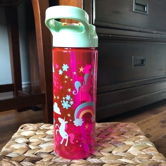 Pink Unicorn flip top water bottle - Picture 1 of 4